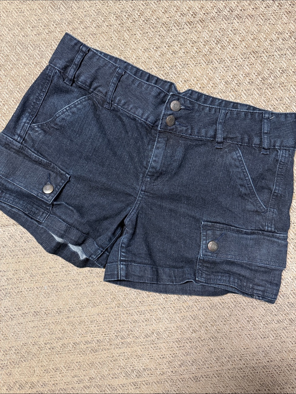 CALVIN KLEINWomen's Dark Blue Denim Cargo Shorts